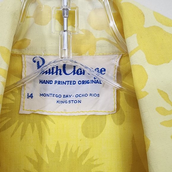 Ruth Clarage 1960s Vintage hand painted yellow floral long sleeve belted dress - Picture 2 of 13